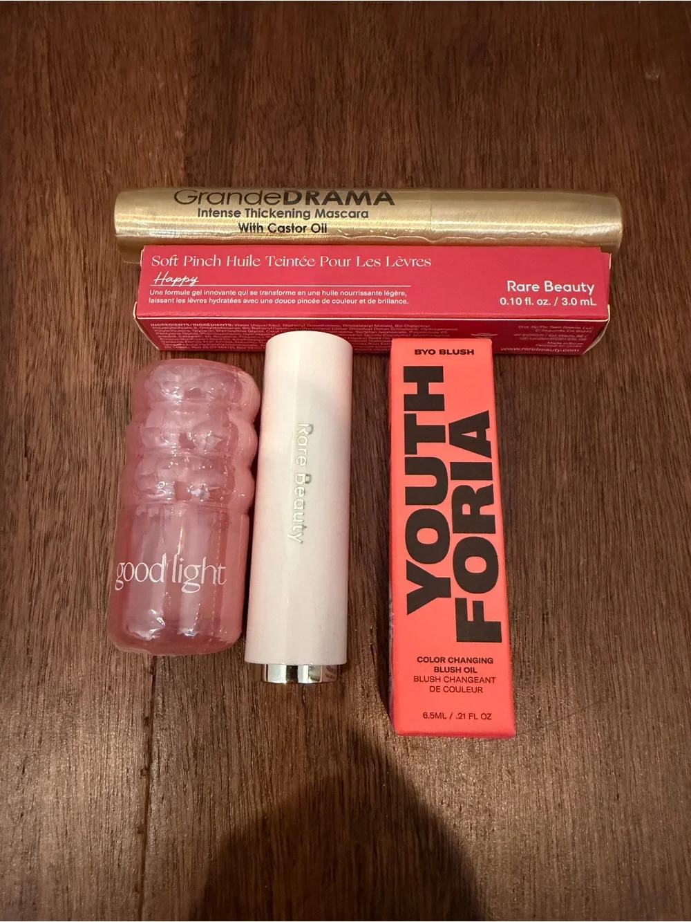 Rare Beauty Lip Products Set — Pink, Coral, Nude